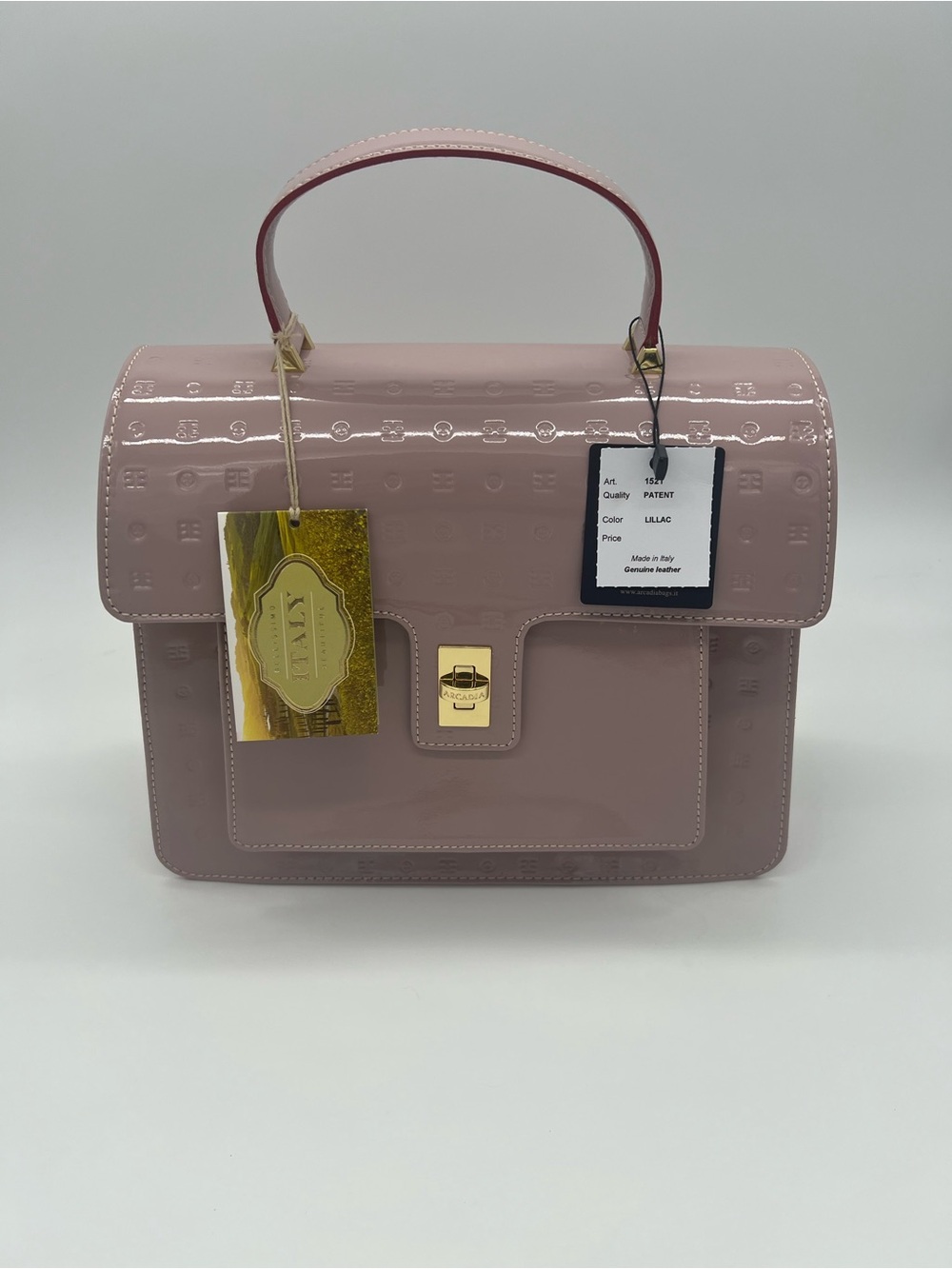 Arcadia  NWT Patent Leather Handbag – Lilac
